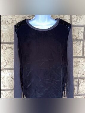 Boundary Silk lamb wool Leather sweater zipper sides 
Size Med Casual Business